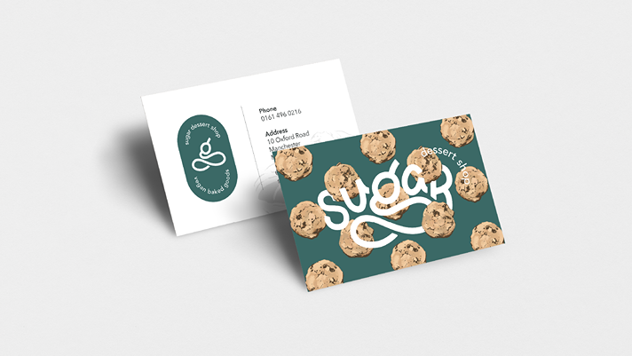 sugar dessert shop business card mockup