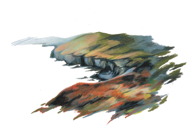 oil pastel beach landscape 