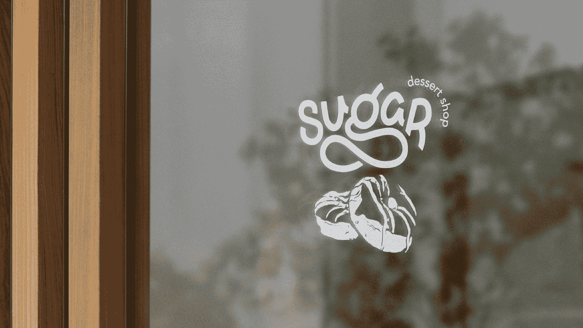 Sugar logo sticker on a window